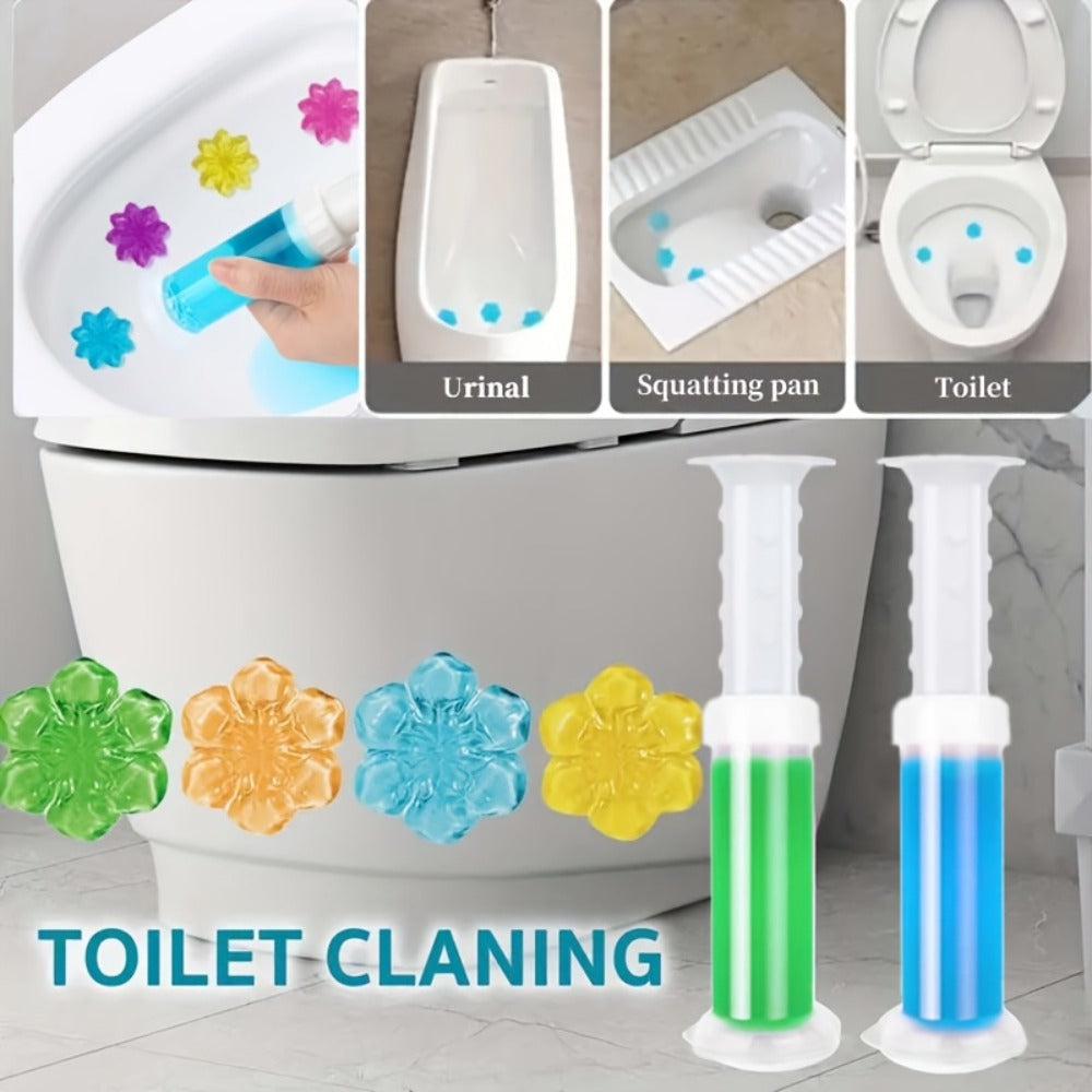 Toilet Gel Stamp Cleaner Air Freshener Flower Scented Bathroom Cleaning Gel Prevents Scale Toilet Ring 6 Fragrance Options Ocean Lavender Floral Peach Lemon Pine 4 Pcs or 8 Pcs with Dispenser