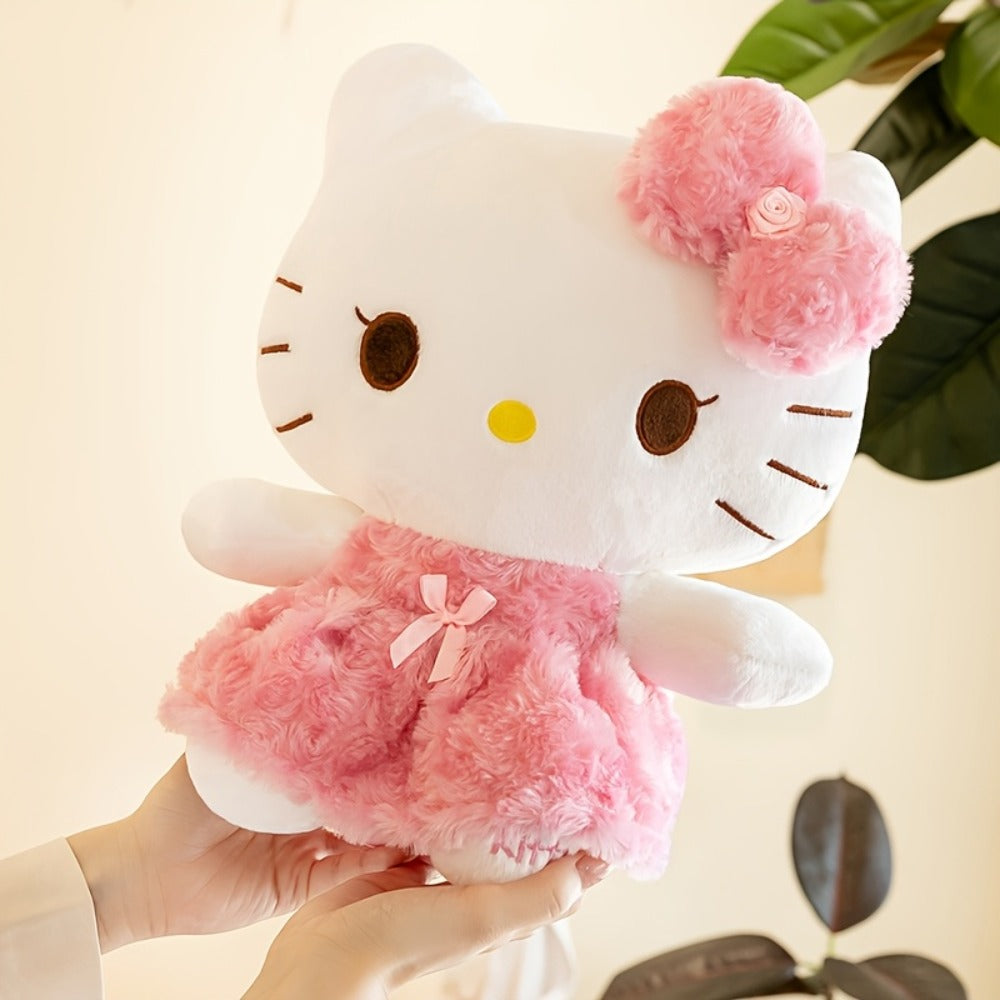 Hello Kitty Plush Toy 10 Inch Sanrio Kawaii Pink Rose Dress Stuffed Animal – Soft Cute Doll Gift for Girls, Kids & Teens, Birthday Christmas Valentine's Day