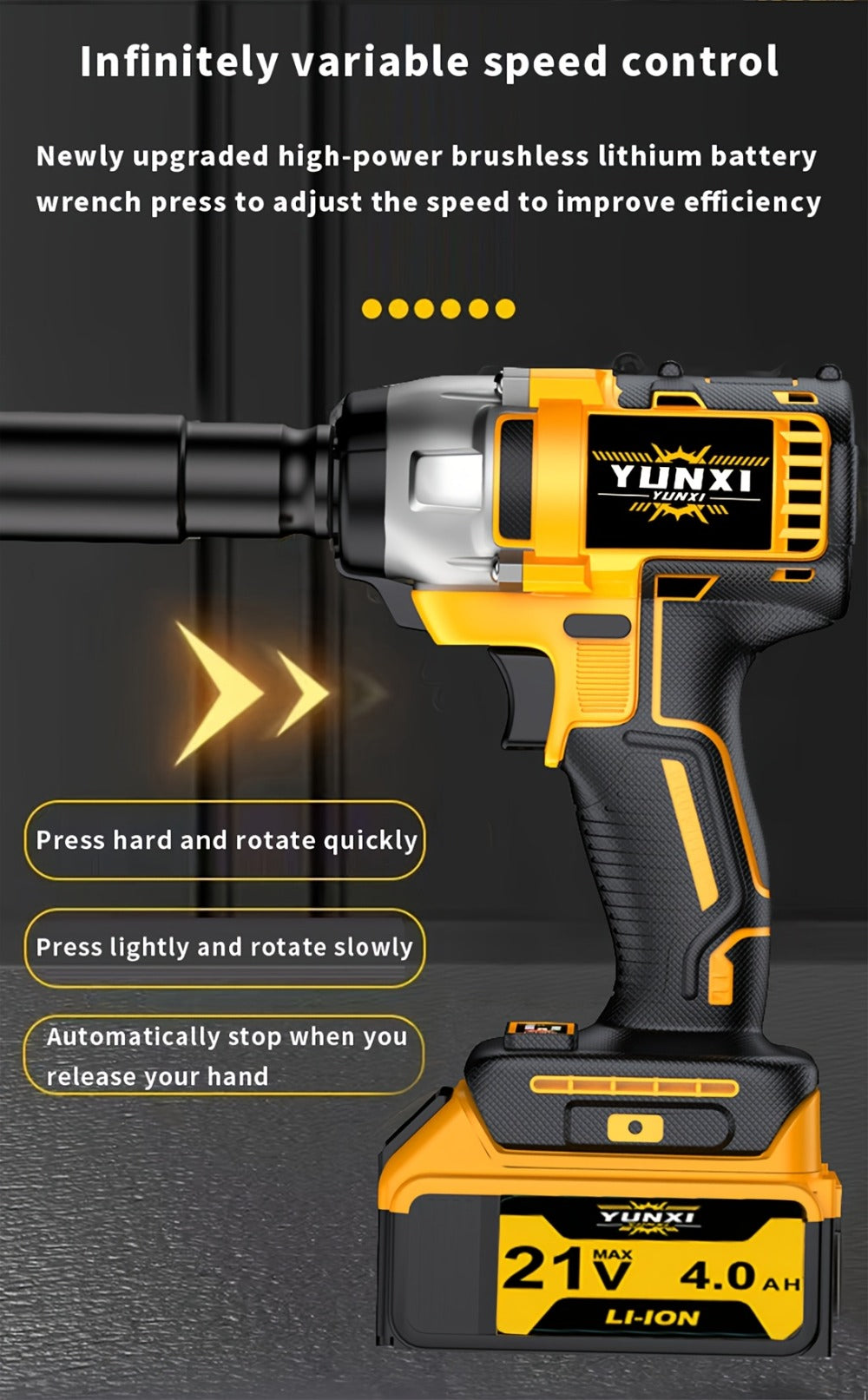 Cordless Impact Wrench 21V Brushless Electric Drill Set with 4000mAh Battery, Toolbox & Full Accessories, Wireless Power Drill for Automotive, Home & Industrial Use, Men's Gift