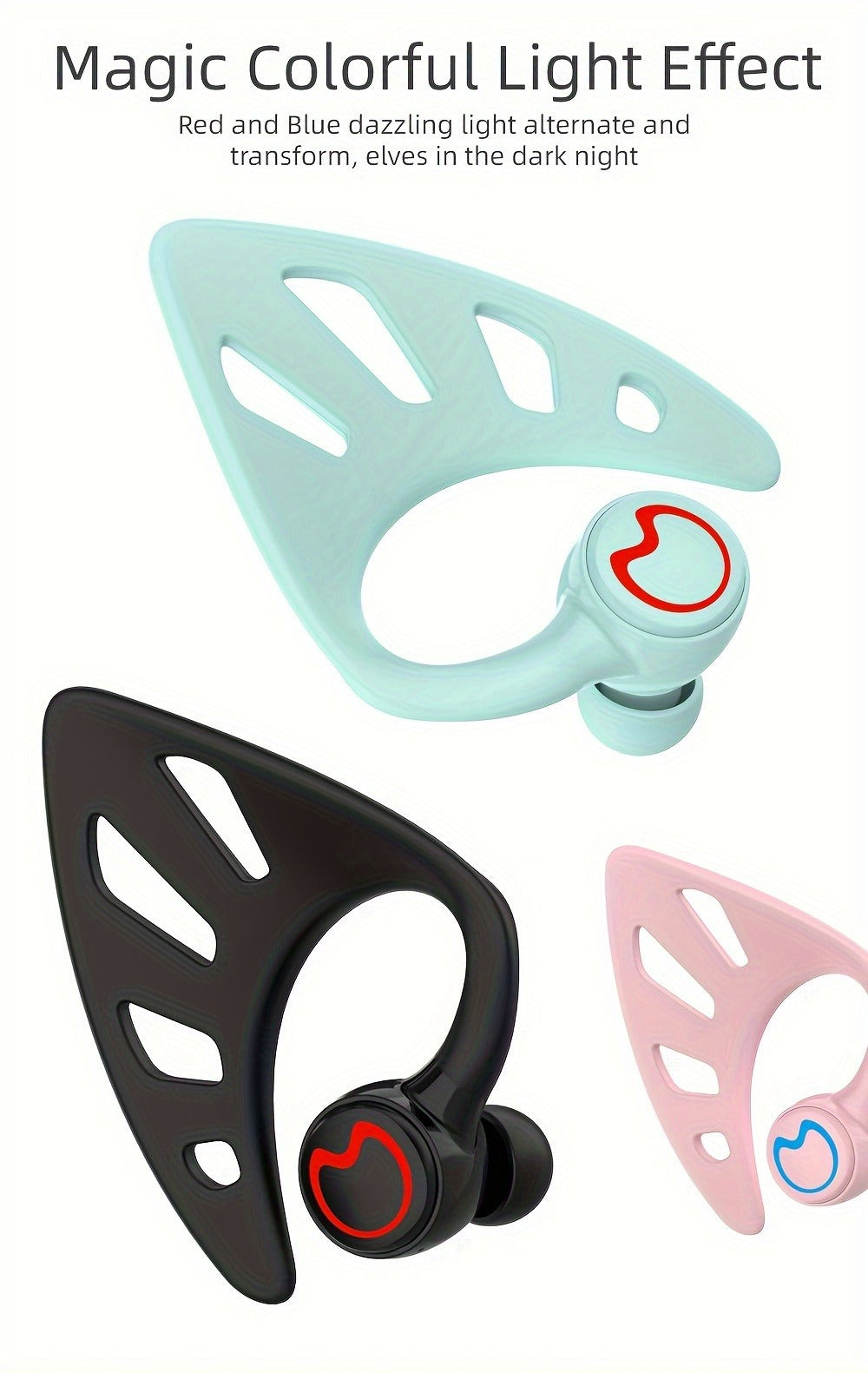 Anime TWS Wireless Earbuds Bluetooth Couple Matching Headphones HD Sound Touch Control Compatible iOS Android Valentine's Day Birthday Holiday Gift Black Green White