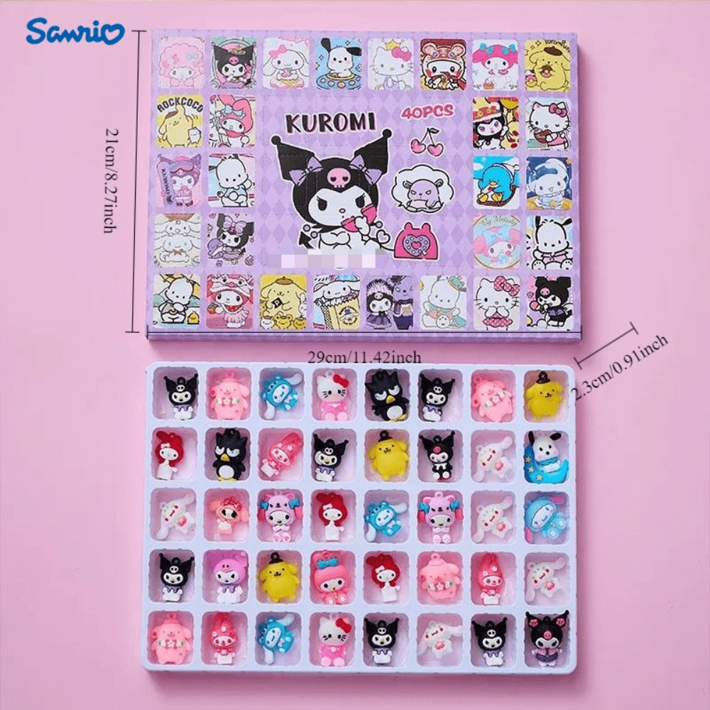 40pcs Kawaii Blind Box Mini Figures & Pendants – Sanrio Mystery Surprise Dolls Set, Party Favors Goodie Bag Fillers Classroom Rewards Gift for Kids Girls Birthday Christmas Easter Stocking Stuffer