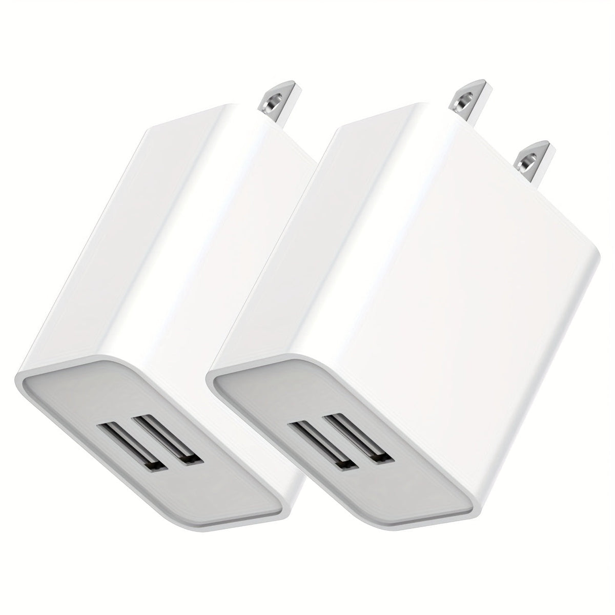 USB Wall Charger Cube Multi-Pack 2/3/4-Pack Dual Port 5V 2.1A with Short Circuit Protection, 100-240V Universal AC Adapter US Plug for iPhone 17 16 15 14 13 12 SE 11 Pro Max, Google Pixel, Huawei Android
