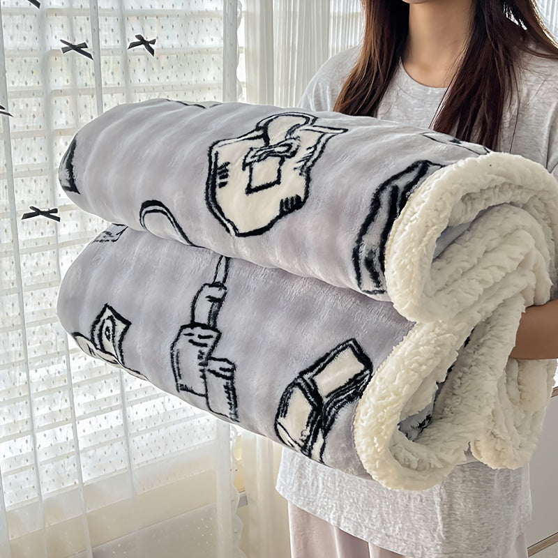 400-450gsm Heavyweight Flannel Blanket – Thick Warm Woven Throw for Bed, Sofa & Bedroom, Machine Washable, 16 Patterns, 4 Sizes
