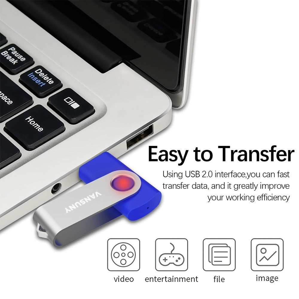 Rotary USB Flash Drive 5 Pack 5 Colors USB 2.0 Thumb Drive Memory Stick 4GB 8GB 16GB 32GB 64GB – Swivel Pen Drive Jump Drive Zip Drive for PC Laptop Mac Computer School Office