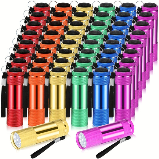 Mini Flashlights Bulk 48 Pack – Bright Aluminum Handheld LED Flashlight with Lanyard, Small Pocket Torch for Party Favors, Emergency, Hurricane, Night Reading, Camping & Hiking (Classic Color)