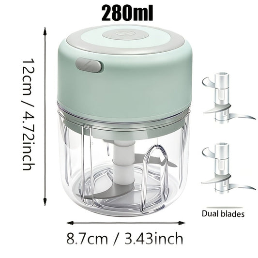 Mini Food Processor, USB Rechargeable 9.47 oz Chopper in Green, White or Pink