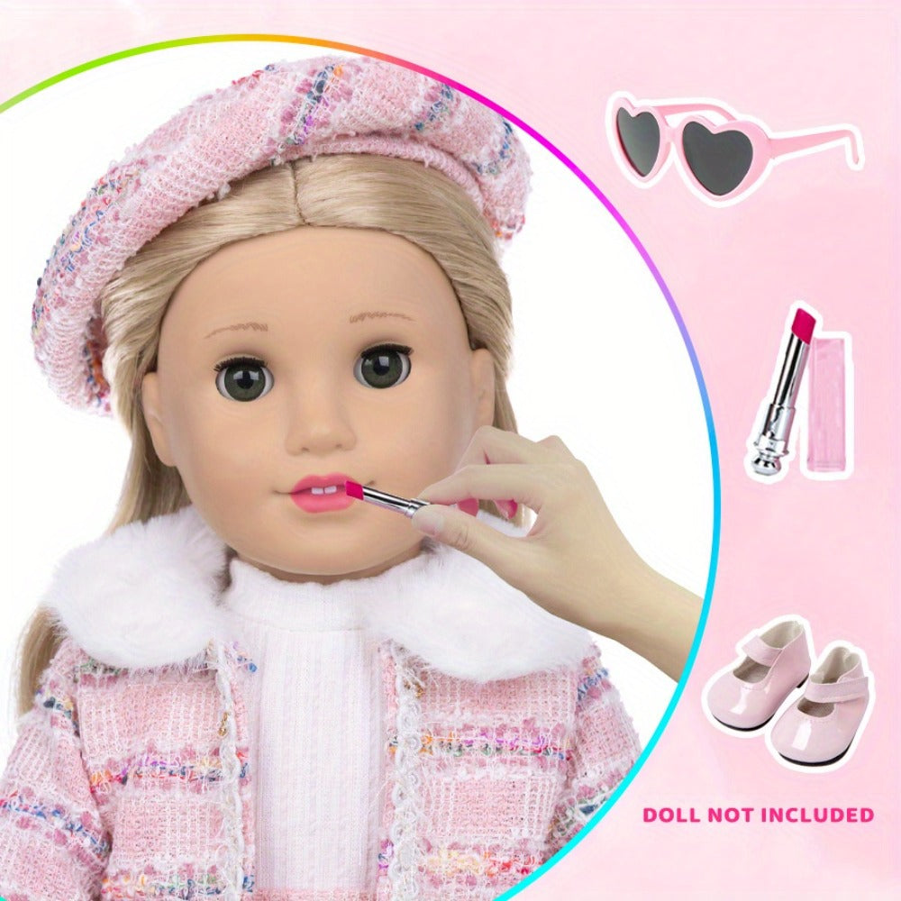 Knitted Doll Clothes Set for 16-18 Inch Dolls with Shoes and Accessories