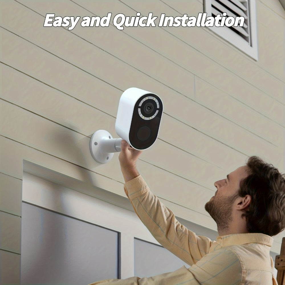 2K Solar Security Camera Outdoor Waterproof with Human Figure Alarm, Color Night Vision, 2-Way Audio, Low-Power WiFi Monitoring – Indoor Outdoor Pet Baby Surveillance Camera, 2.4G Wi-Fi