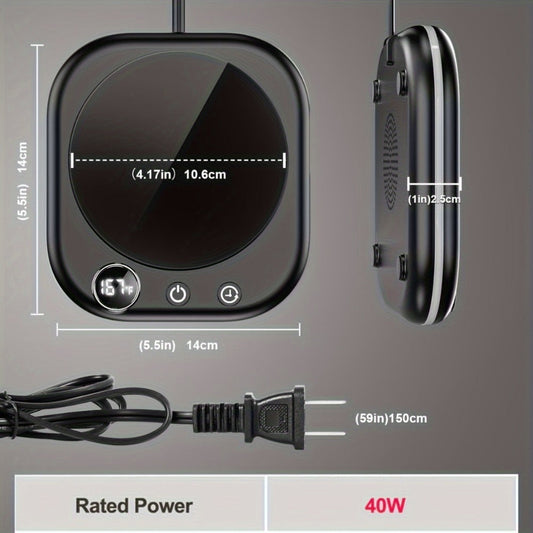 Desktop Coffee Mug Warmer, 40W with Temperature Display and 3 Heat Settings