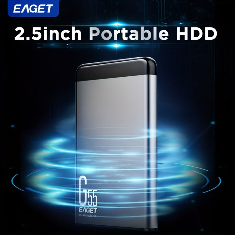 500GB Portable External Hard Drive EAGET G55 – USB High Speed Plug and Play Mechanical HDD for Laptop Desktop PC Mac Game File Video Music Photo Backup Storage