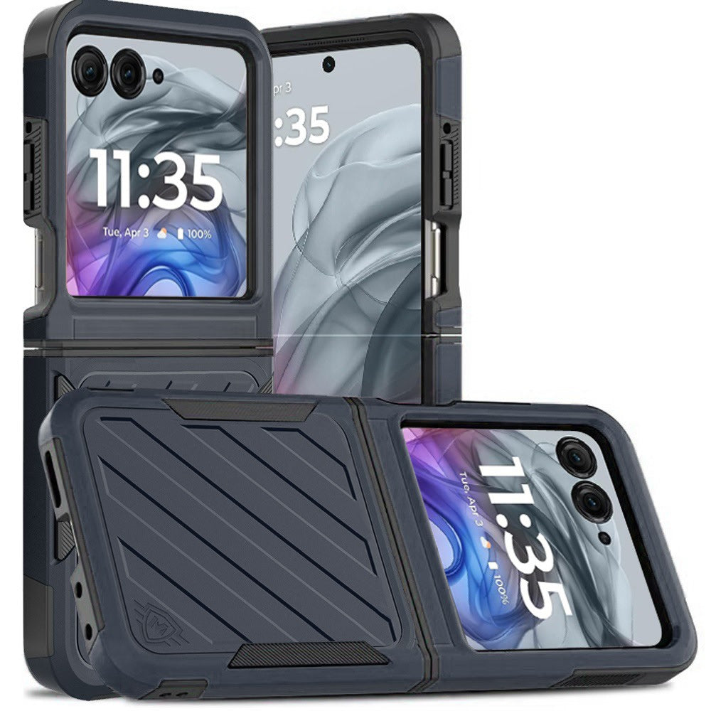 Shockproof Razr 2024 Case Dual Layer Hard PC TPU Hybrid Protective Cover for Motorola Razr 2024 – Heavy Duty Drop Protection Navy Blue Phone Case