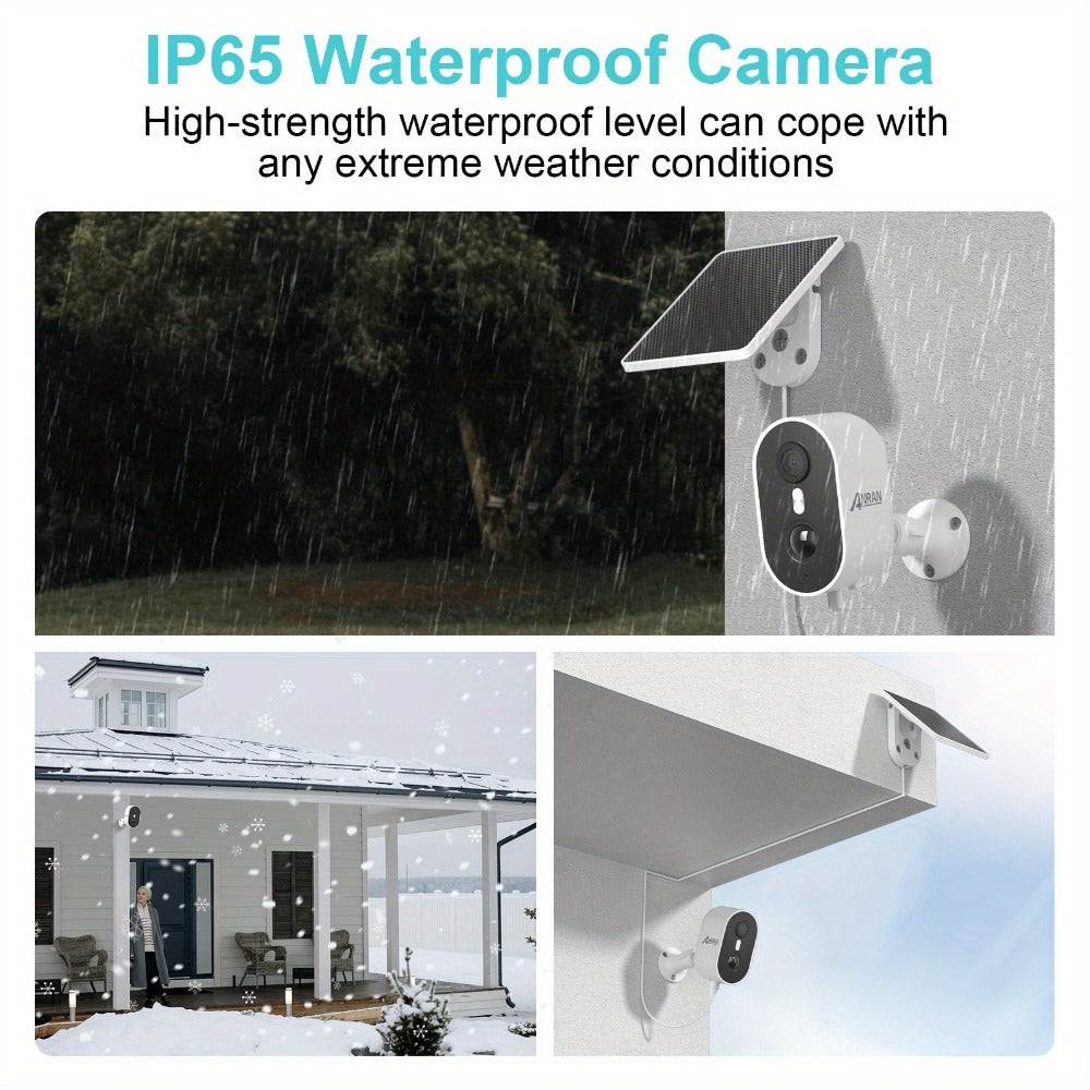 3MP Driveway Outdoor Security Camera with PIR Human Detection – AI Motion Alert, Full Color Night Vision, Two-Way Audio, Siren Alarm, 5000mAh Battery, Alexa Compatible