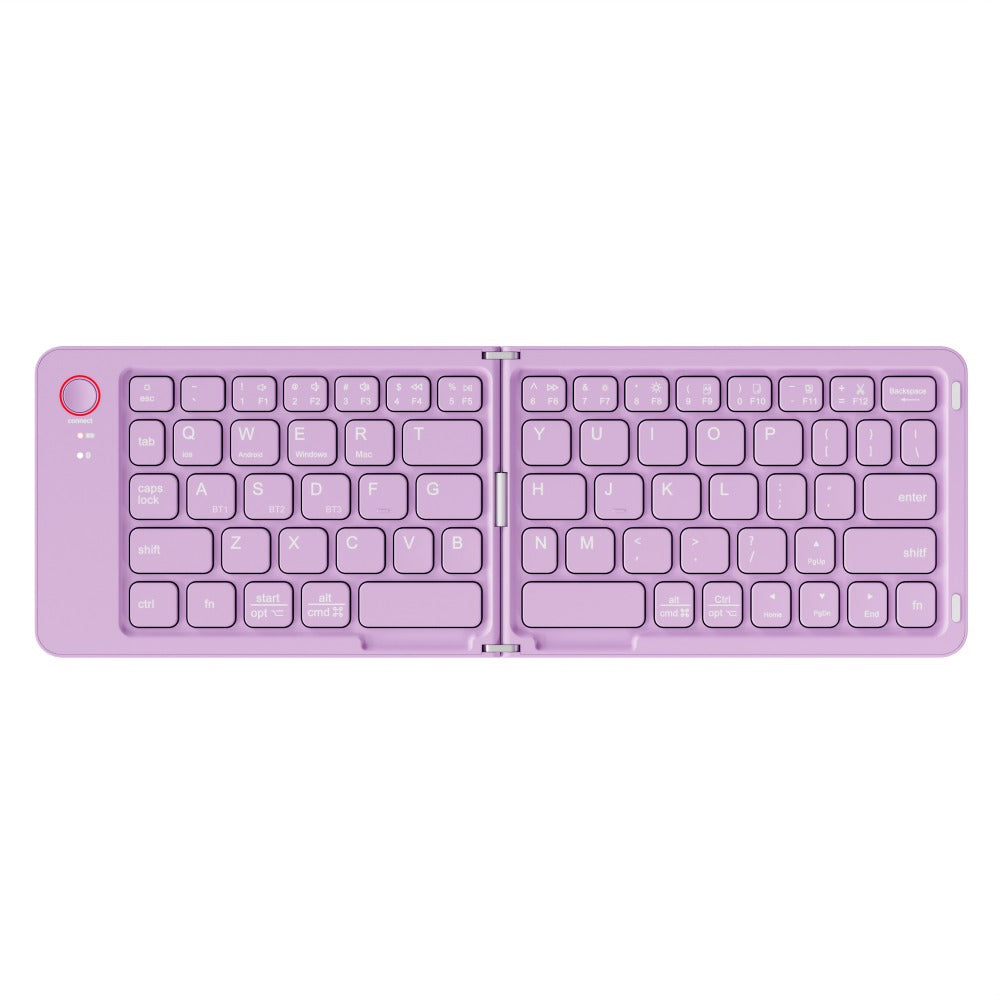 Folding Wireless Keyboard KLZO B023 Dual-Fold Magnetic – Slim Portable Bluetooth Keyboard, Ultra-Long Battery Life, Multi-Device Compatible for iPhone, iPad, Android, Windows, Mac | White, Green, Black