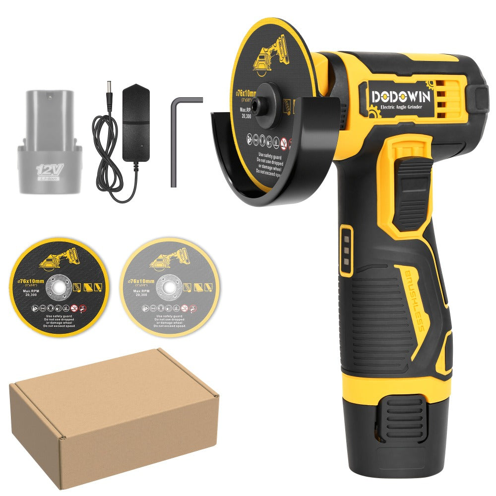 Mini Cordless Angle Grinder 19500RPM – Electric Grinding Polishing Tool for Metal Wood Stone Concrete | Lithium Power Grinder with Battery Options