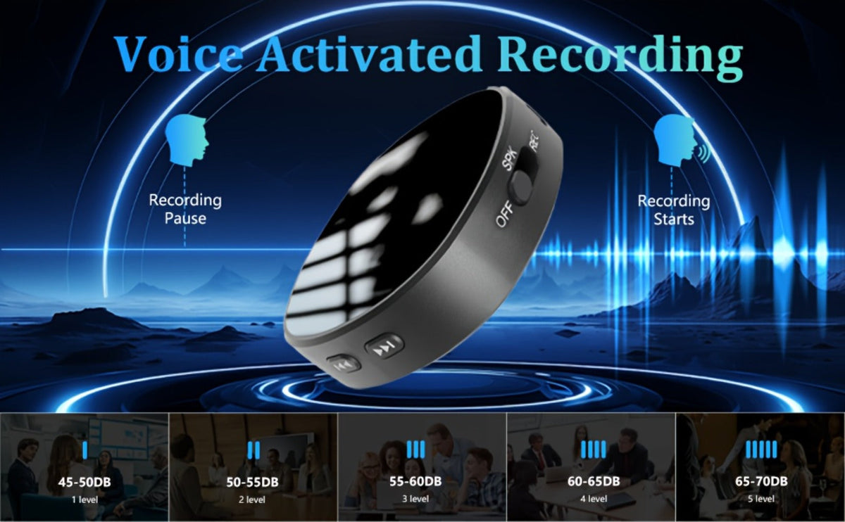 Voice Activated Recorder 64GB with AI Noise Reduction, Magnetic Digital Voice Recorder HD 3072kbps, 4000H Storage 100H Battery, Playback, 360° Mic, for Car Lectures Meetings Interviews