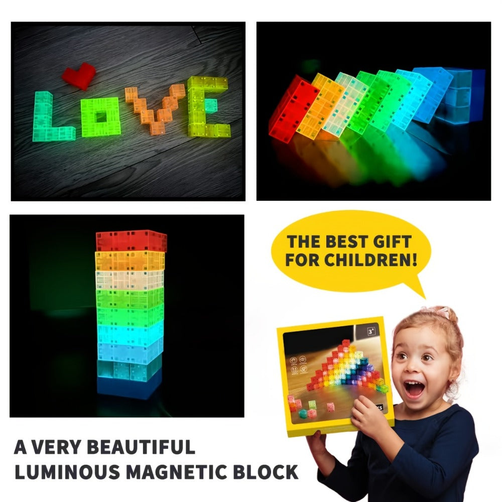 3D Magnetic Cube Building Set, 54 Pieces for Ages 3+