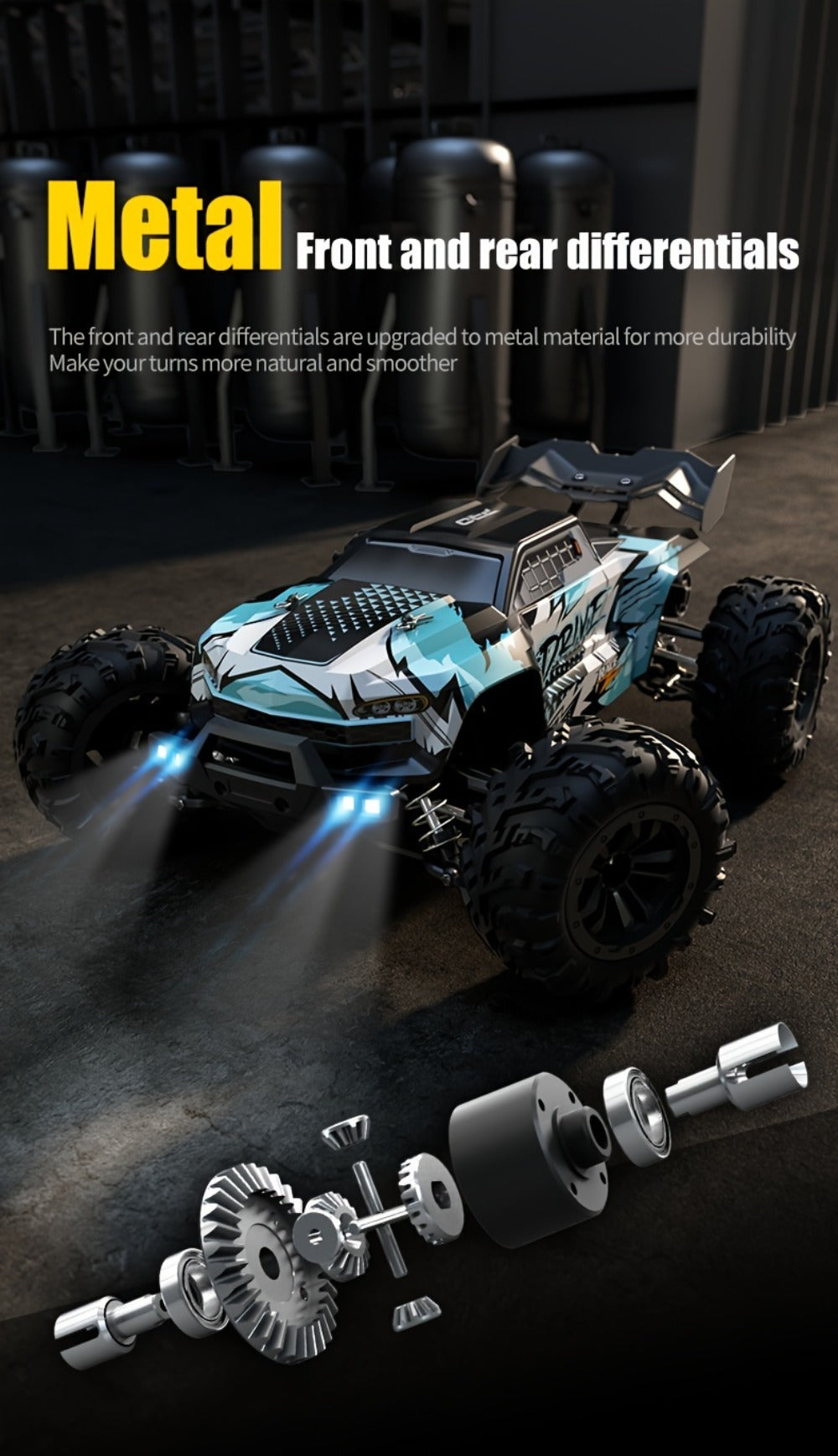 RC Off-Road Car 1:16 Scale 4WD, 70 KM/H 2.4GHz All-Terrain Monster Truck