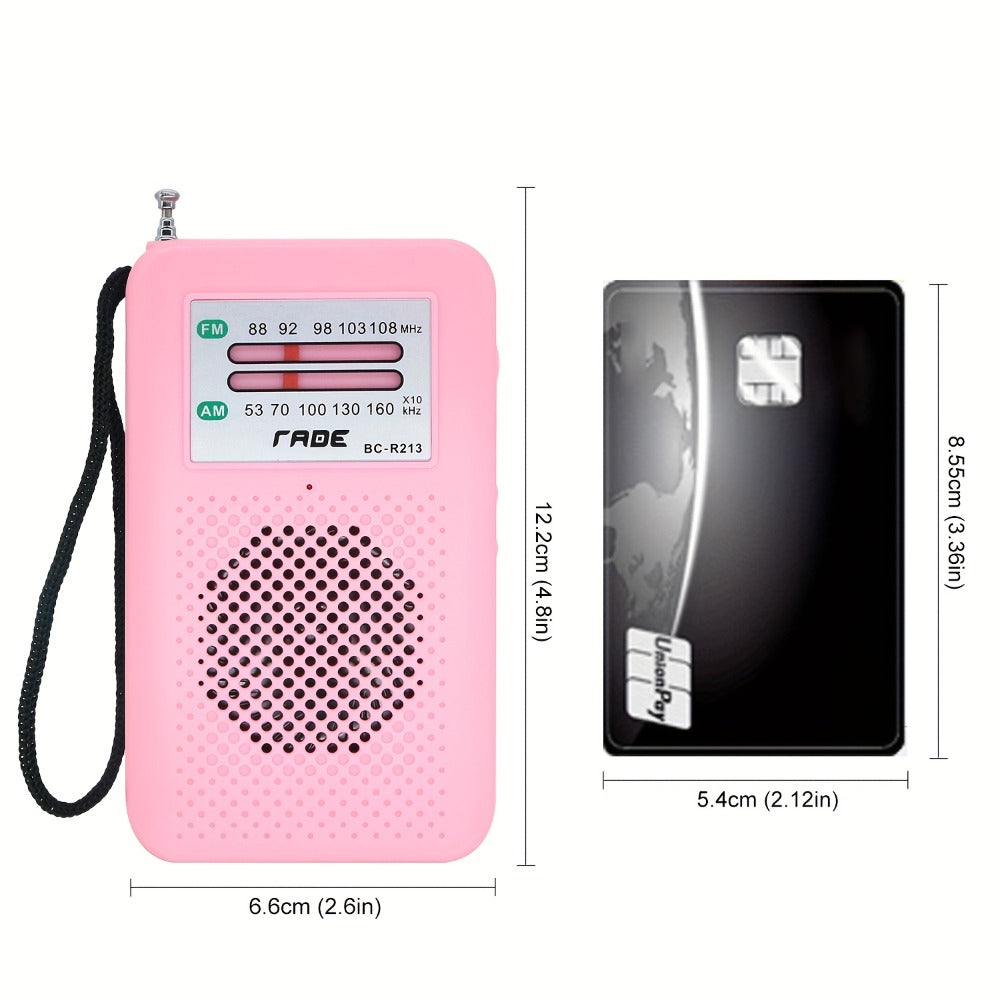 Portable AM FM Radio Battery Powered Handheld with Manual Tuner, Headphone Jack, Built-in Speaker, Adjustable Telescopic Antenna & Wrist Strap for Camping, Travel, Emergency & Outdoor Use