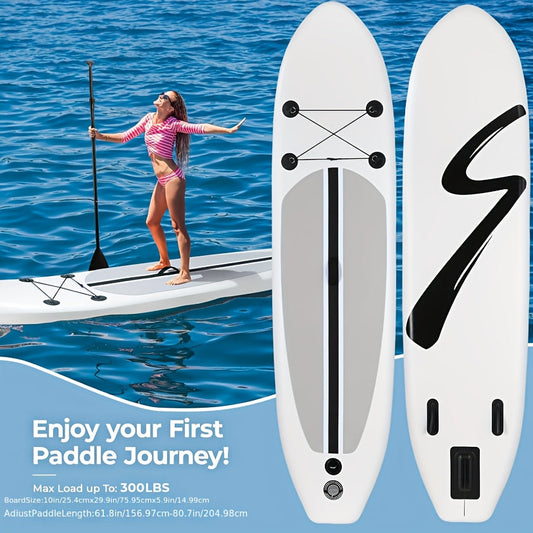 Inflatable Stand Up Paddle Board with 3 Fins, 10 ft, Paddle and Pump Kit