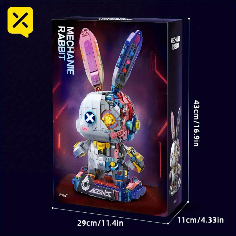 Mechanical Rabbit Building Block Display Model, Pink Punk Style