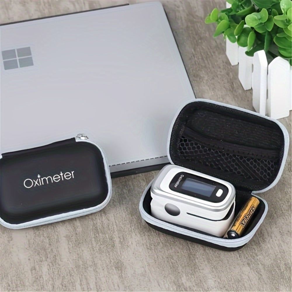 Fingertip Oximeter Case with Cleaning Rod – Hard Shell Dustproof Shockproof Travel Pouch for Pulse SpO2 Blood Oxygen Monitor | Portable Storage Bag
