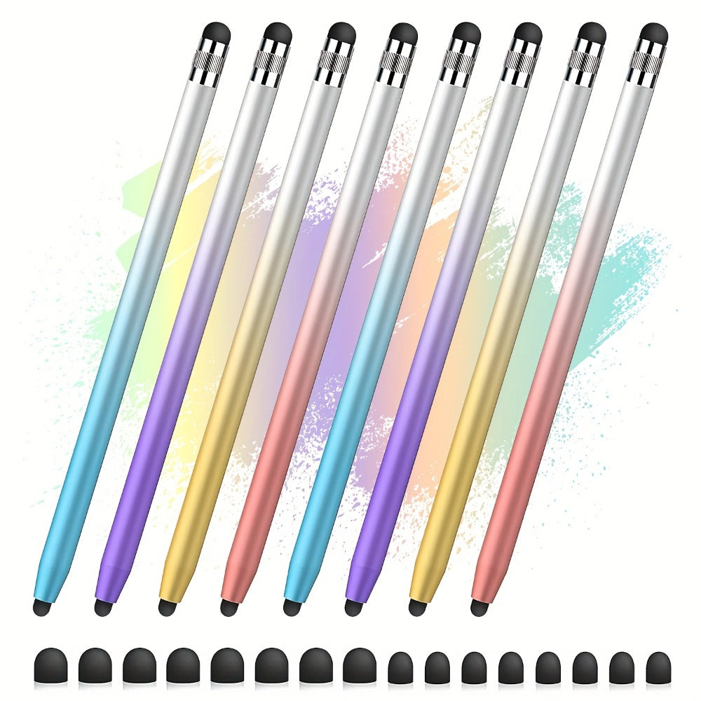 Stylus Pen 10 Pack Universal 2-in-1 Touch Screen Pen Compatible with iPad iPhone Android Samsung Galaxy Tablets Laptops Chromebooks Includes 20 Replacement Tips Back to School Gift for Students – Multicolor
