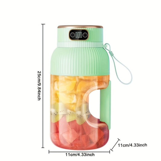 Portable Blender with Digital Display and USB Charging for Smoothies and Shakes
