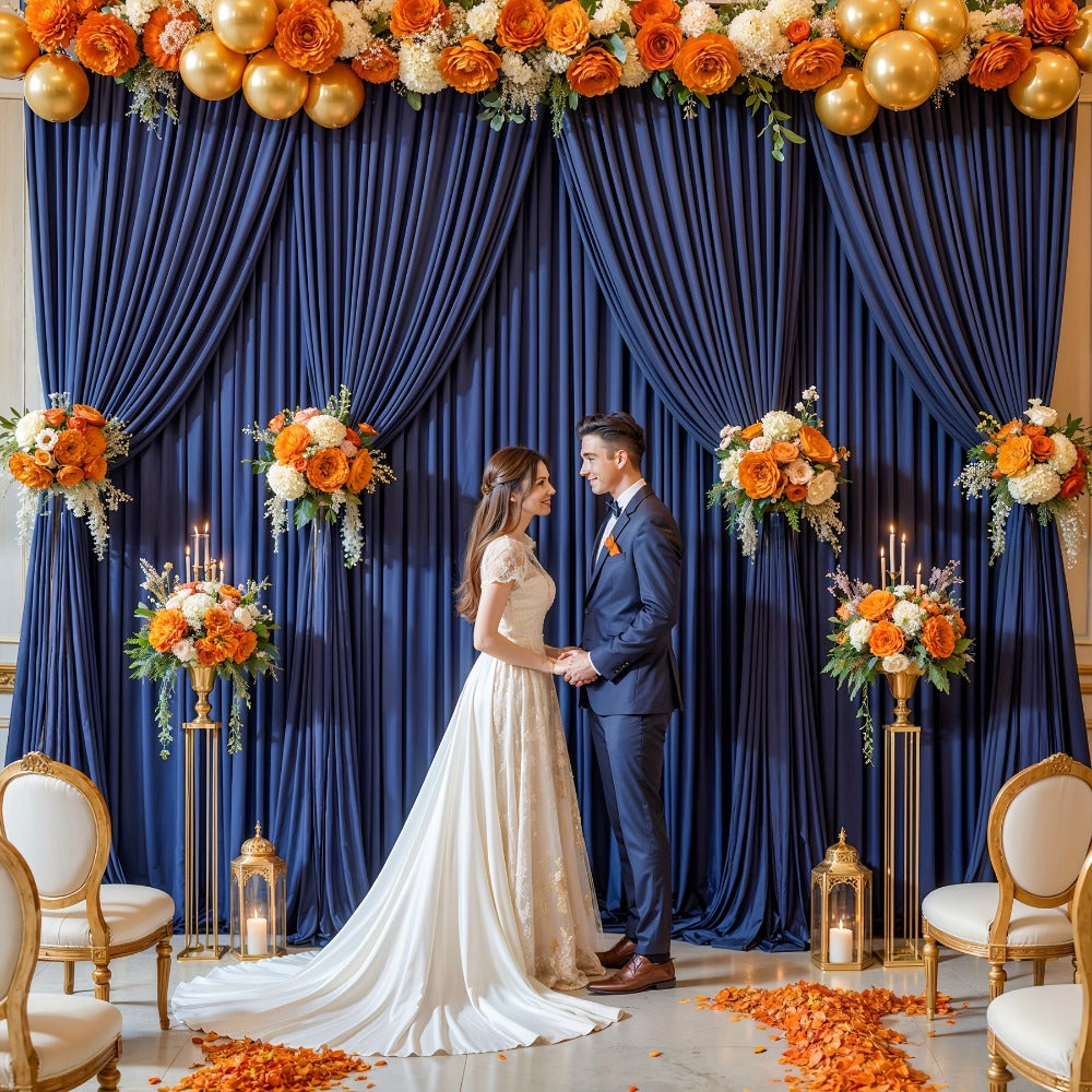 Party Backdrop Curtains 2pcs 7.2x10FT Non-Transparent Wrinkle-Free with Poles for Wedding Birthday Bridal Shower Christening Graduation Prom Holiday Photo Booth Decoration