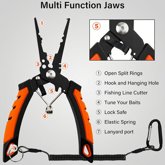 Fishing Tool Kit, 6-Piece Set with Pliers, Fillet Knife, Lip Gripper and Scissors