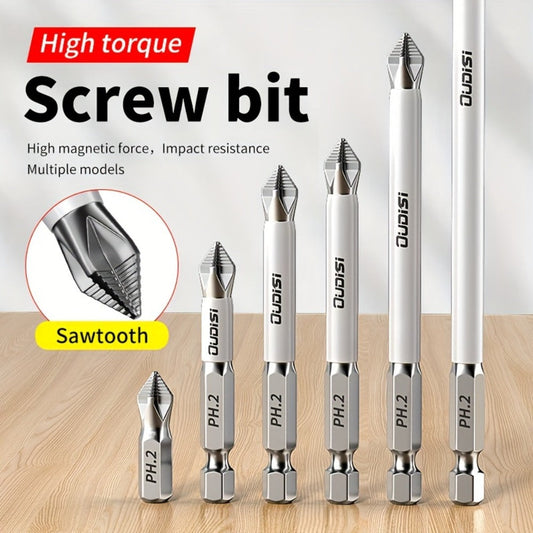 Magnetic Phillips Screwdriver Bit Set, 6-Piece with 25–150 mm Lengths