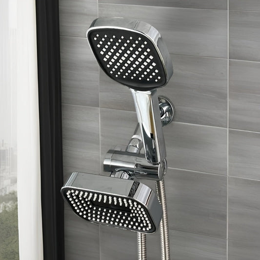 Shower Head Options for Bathroom Updates, Including 4-Inch Black and Silver Models