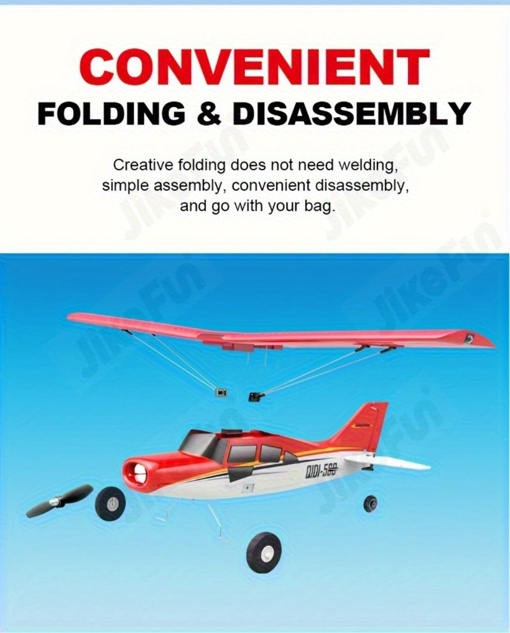 QIDI560 M7 Brushless RC Airplane, 6-Channel Fixed-Wing, 6-Axis Gyro