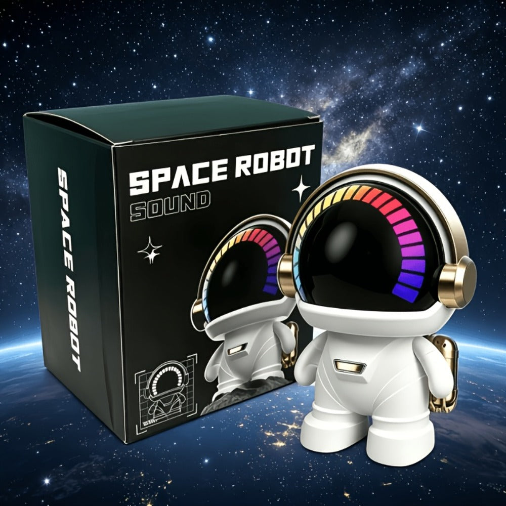 Cute Astronaut Wireless Speaker with LED Light, Portable Bluetooth Mini Speaker with Stereo Sound, USB Rechargeable Desktop Decoration Speaker for Home, Office & Party – Unique Birthday Gift for Kids, Teens & Adults