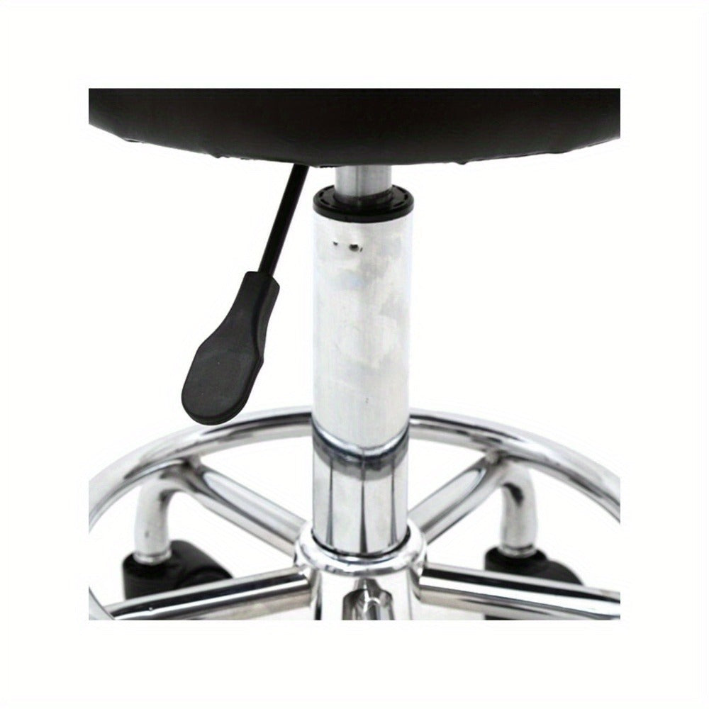 Adjustable Height Bar Stool with Backrest & 360° Swivel - Modern Counter Stool Rotating Chair for Kitchen Island Dining Room Bistro Spa Salon, Armless Striped Design, White