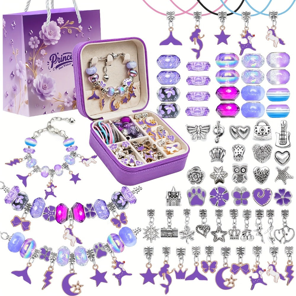 DIY Beaded Bracelet Making Kit, 7 Styles, Unicorn & Mermaid