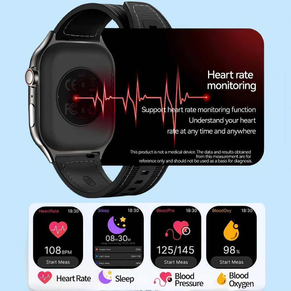 Smartwatch with Mini Games & Voice Assistant, 2.01" Curved Full Touch Screen, HD Wireless Calling, 100+ Sport Modes, Heart Rate SpO2 Sleep Tracker, Magnetic Charging, Deployable Buckle – Men & Women