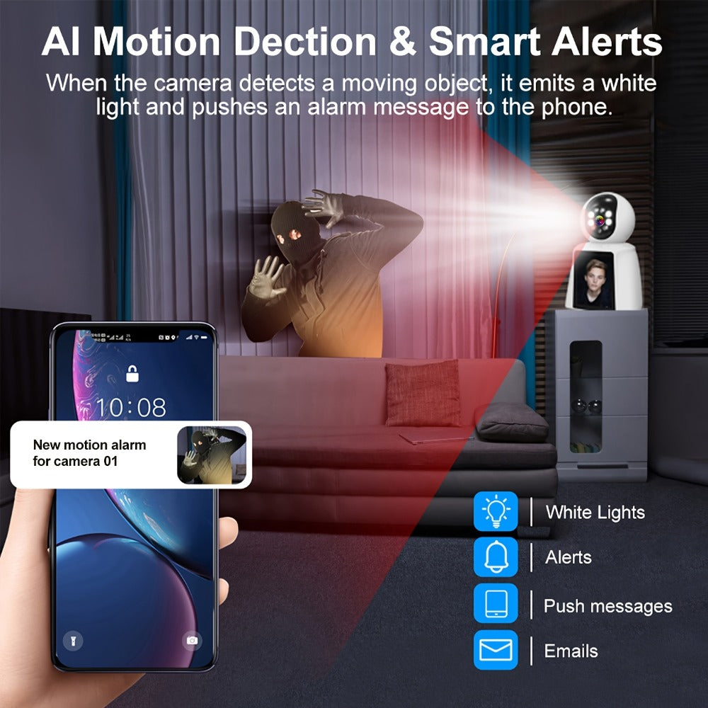 Pet Camera with 3-Inch Screen 1080P WiFi Indoor Home Security Camera for Baby & Kids Monitor, Video Calling, Two-Way Talk, 24/7 Recording & Motion Sensor Detection – Cat Dog Smart Surveillance with Speaker