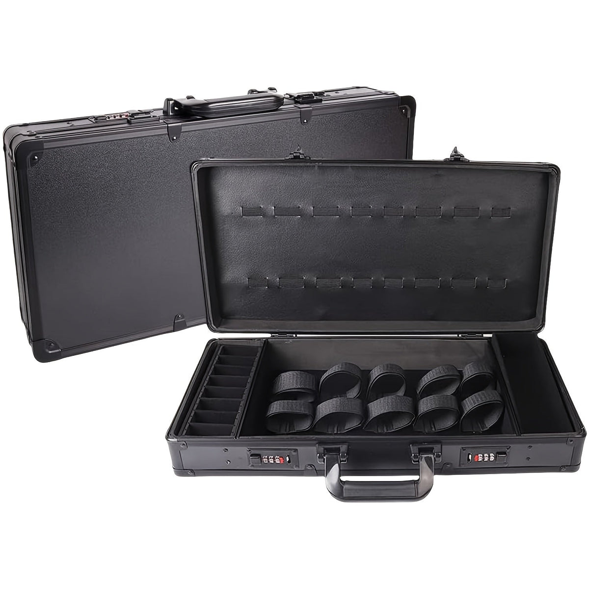 Professional Barber Bag Travel Case for Hair Stylists & Barbers — Portable Tool Carrying Case for Clippers, Scissors & Grooming Kit, Spacious Durable Mobile Barber Station Organizer, Black & Golden