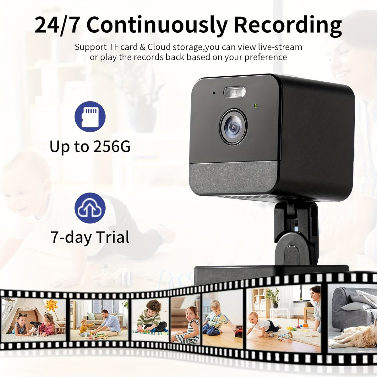 1080P Wireless Security Camera 2-Pack & 4-Pack with Dual-Band WiFi 2.4G & 5G, Motion Detection, Baby Monitor, Night Vision, Two-Way Talk, Siren Alert, Cloud & 256GB SD Card Support – Indoor Home Surveillance