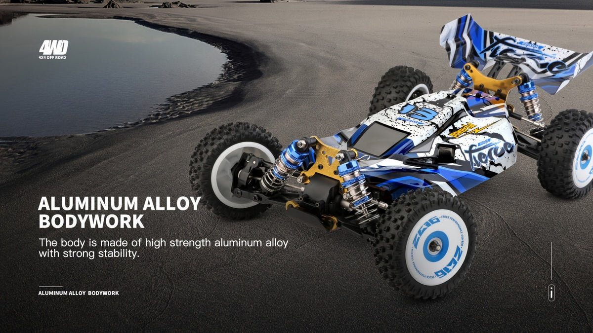 Wltoys 124017 Brushless 4WD RC Car, 75 KM/H Off-Road Drift Racer with 2 Batteries