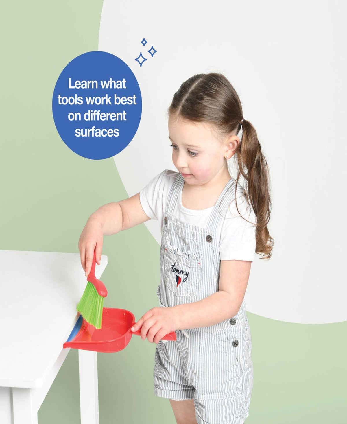 Kids Cleaning Toy Set, 4 Pieces with Broom, Mop, Brush & Dustpan