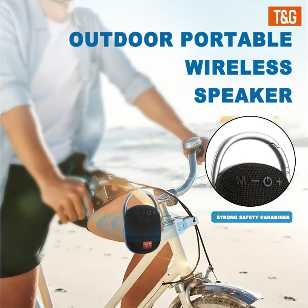 Mini Portable Bluetooth Speaker with LED Lights – Micro SD/TF Card Support, Integrated Latch, Stereo Audio, Compact Wireless Speaker for Home, Outdoor, Travel, Camping, Halloween & Holiday Parties