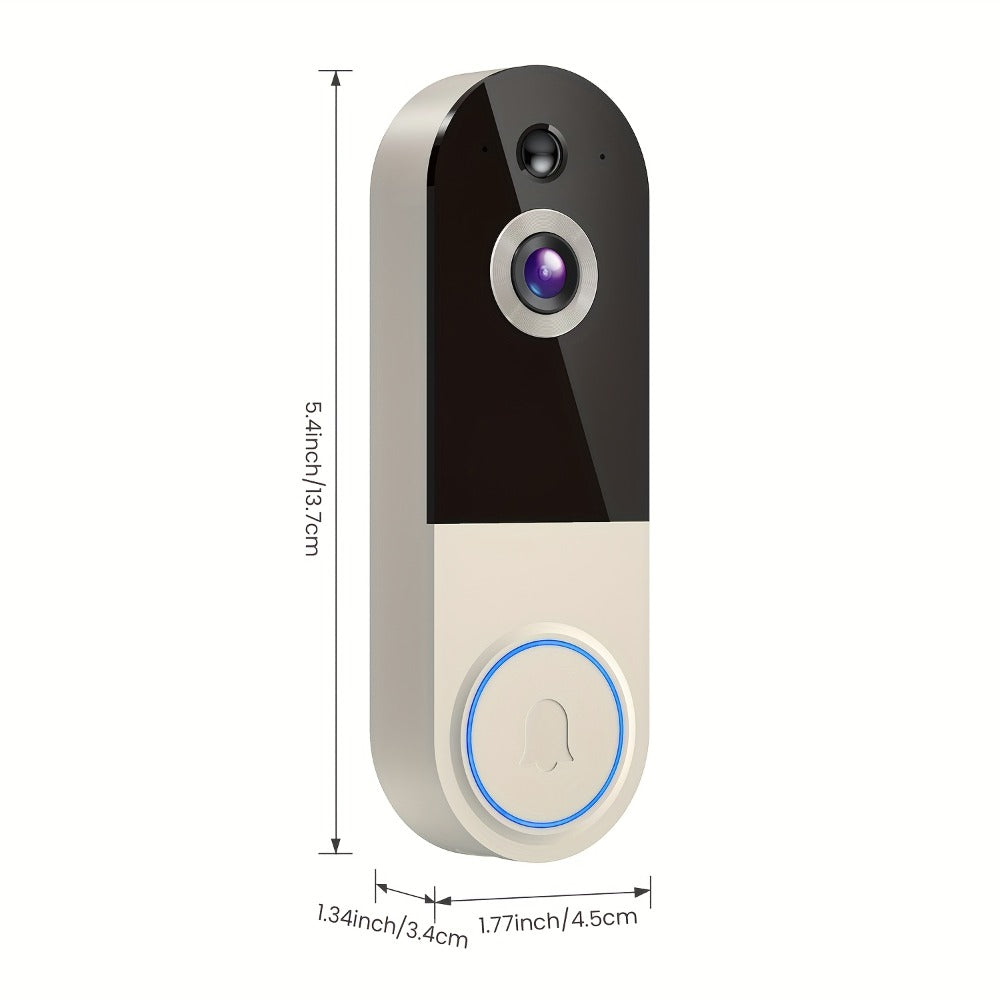 166° Ultra Wide Angle Smart Doorbell Camera 2K HD Wireless WiFi – AI Human Detection, Two-Way Audio, Night Vision, Cloud Storage, Rechargeable Battery, 2.4GHz, Black Linen Purple