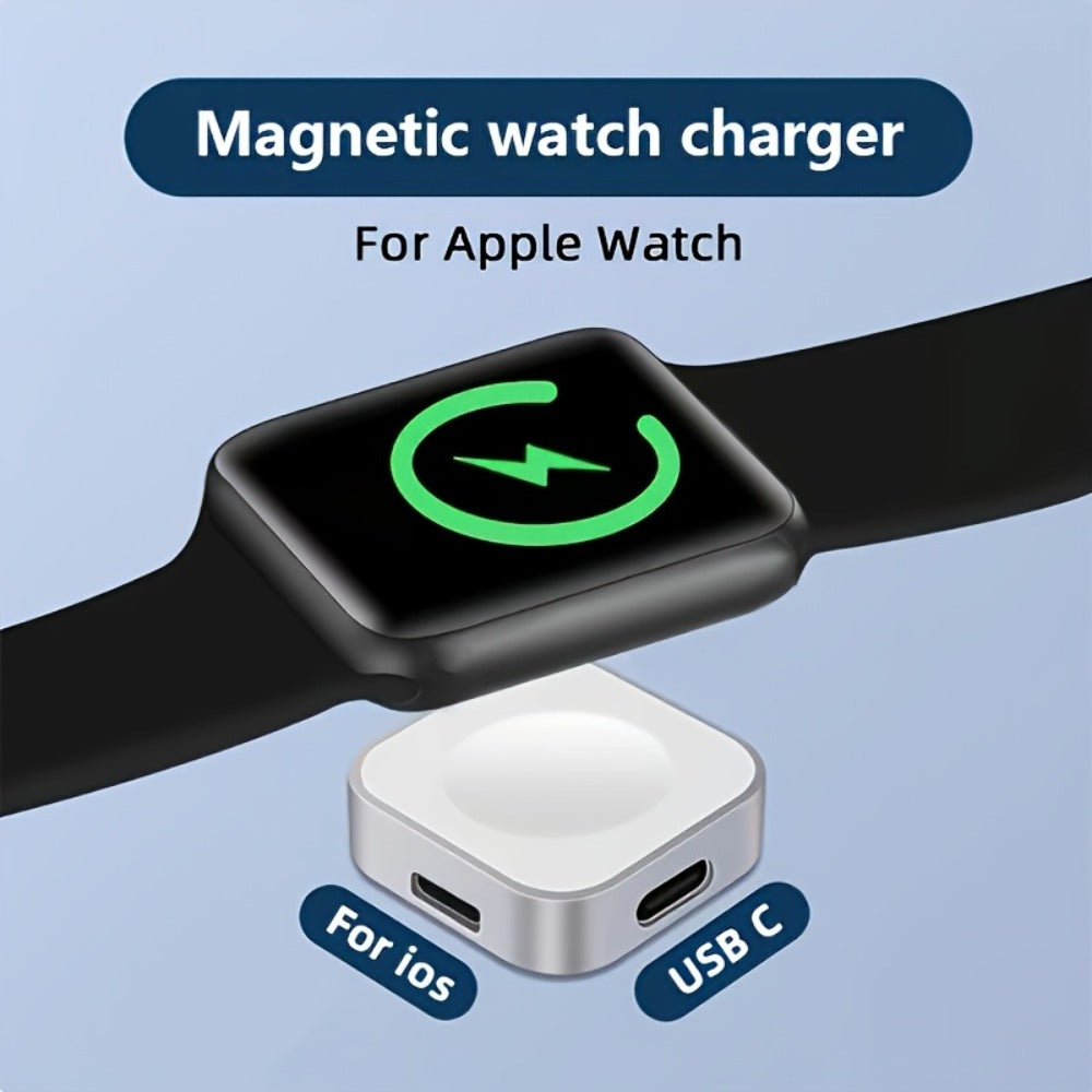 Apple Watch Magnetic Charging Cable Portable Charger, Compatible with iWatch Ultra 2 Series 10 9 8 7 6 SE SE2, USB-A Adapter Magnetic Docking, Compact Travel & Bedside Smartwatch Charger – 6 Colors Available