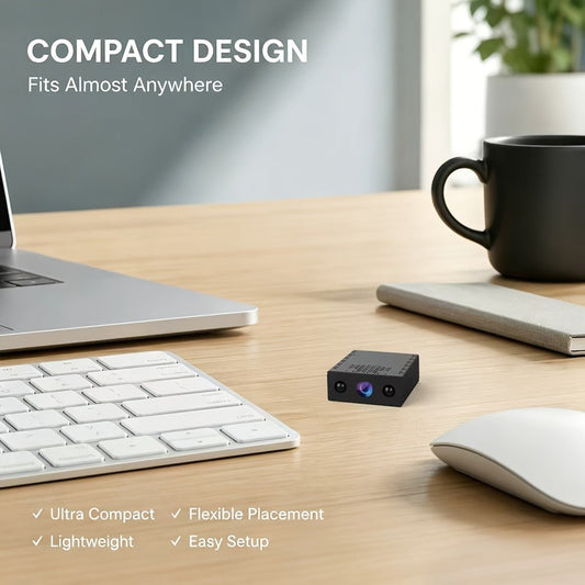 Mini Indoor Security Camera with 1080p Video, AP Hotspot & IR Night Vision