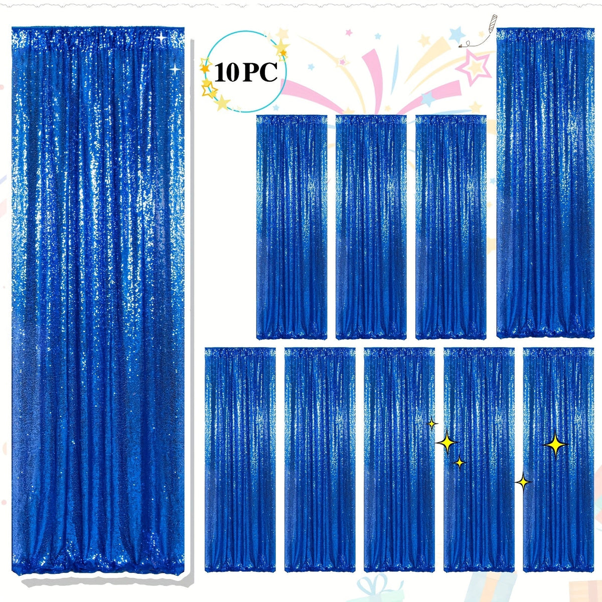 Sequin Backdrop Curtains 2FTx8FT Glitter Photography Background Panels for Party Wedding Birthday Stage Decoration Gold Yellow Shimmer Curtain Set 4 6 10 Panels Available