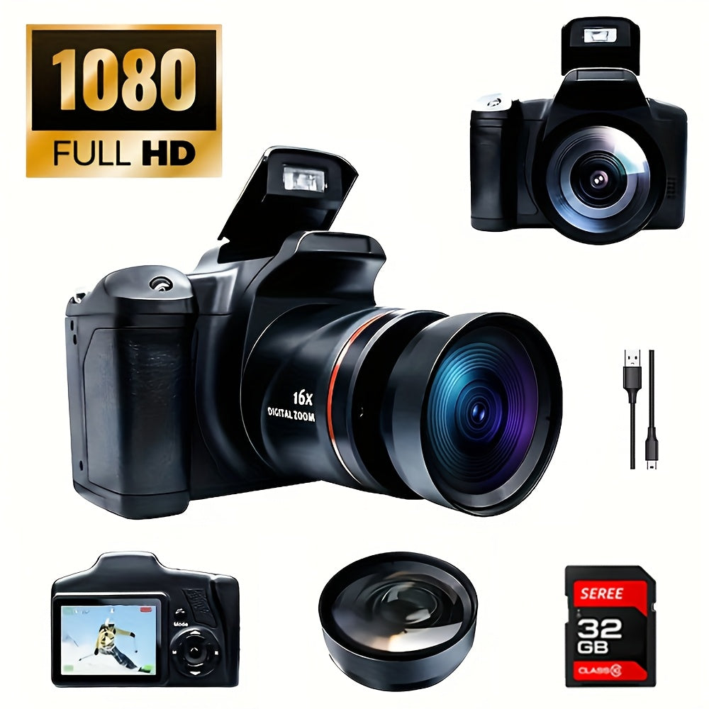 Compact Vlog Camera 1080P FHD – MARVUE Digital Camera with 2.4-Inch LCD Screen, Long-Lasting Battery, 16x Digital Zoom, 9.88mm Wide-Angle Lens, Durable Design for Travel, Everyday Use & Gift