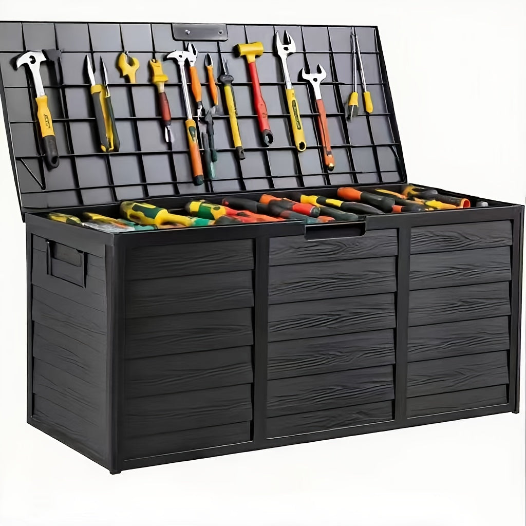 75 Gallon Outdoor Storage Box Waterproof Deck Box with Handles & Wheels – Large Patio Storage Cabinet for Pool Accessories, Garden Tools & Outdoor Furniture | Easy Assembly Lockable Deck Storage Chest