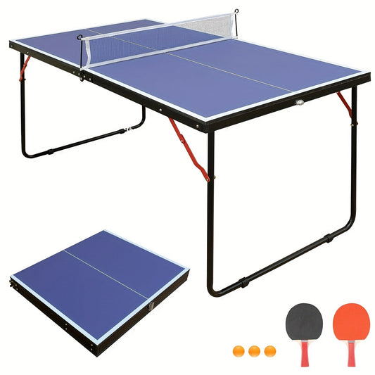 Foldable Ping Pong Table, 4.5 ft, with 2 Paddles, 3 Balls and Net