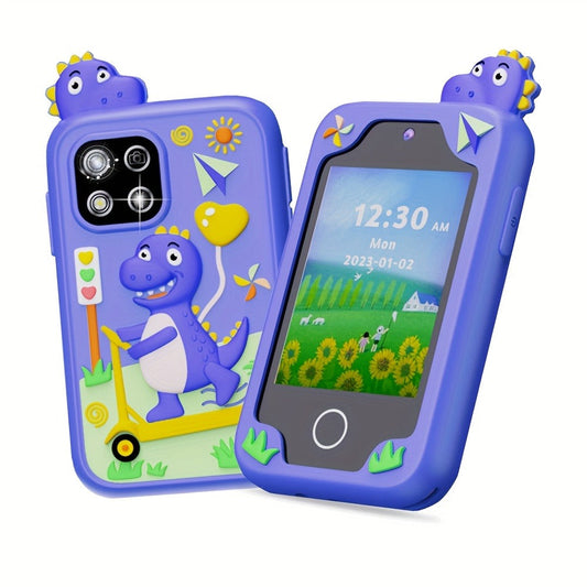 Kids Dinosaur Toy Phone with Touchscreen, Dual Cameras and 8GB Storage
